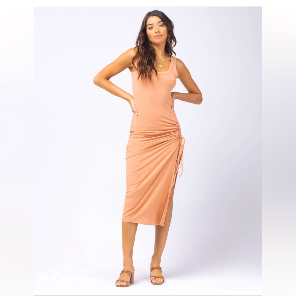 NWT L*Space ribbed bodycon midi dress